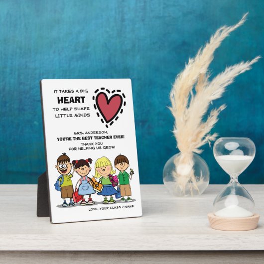 Dank je, leraar. School-Kind en Citaat-Plaque Fotoplaat (Zijkant)