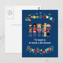 Dank je, leraar. School-kind en -offerte Briefkaart