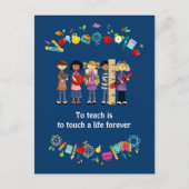 Dank je, leraar. School-kind en -offerte Briefkaart (Voorkant)