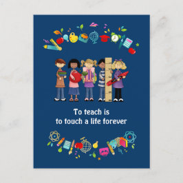 Dank je, leraar. School-kind en -offerte Briefkaart