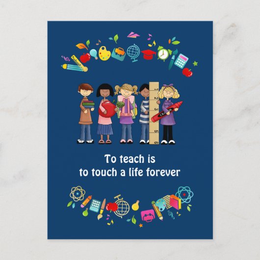 Dank je, leraar. School-kind en -offerte Briefkaart (Voorkant)