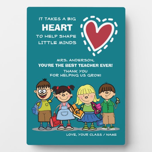 Dank je, leraar. School-Kind en -offerte Fotoplaat (voorkant)