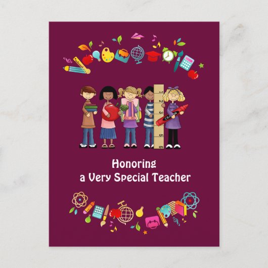 Dank je, leraar. School Kinder Briefkaart (Voorkant)