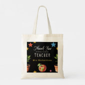 Dank Je Leraar Schoolbord Appel Persoonlijk Tote Bag (Achterkant)