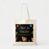 Dank Je Leraar Schoolbord Appel Persoonlijk Tote Bag (Voorkant)