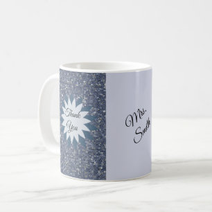 Dank je leraar waardering blauwe mozaïekTegels Koffiemok