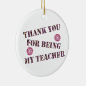 Dank je leraar waardering voor feestdag keramisch ornament (Rechts)