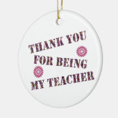 Dank je leraar waardering voor feestdag keramisch ornament (Links)
