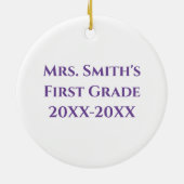 Dank je leraar waardering voor feestdag keramisch ornament (Achterkant)