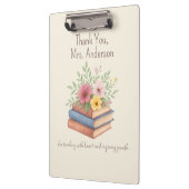 Dank je leraar - Waterverf Boeken & Bloemen - Klembord (Links)