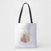 Dank je leraar - Waterverf Boeken & Bloemen - Tote Bag (Voorkant)