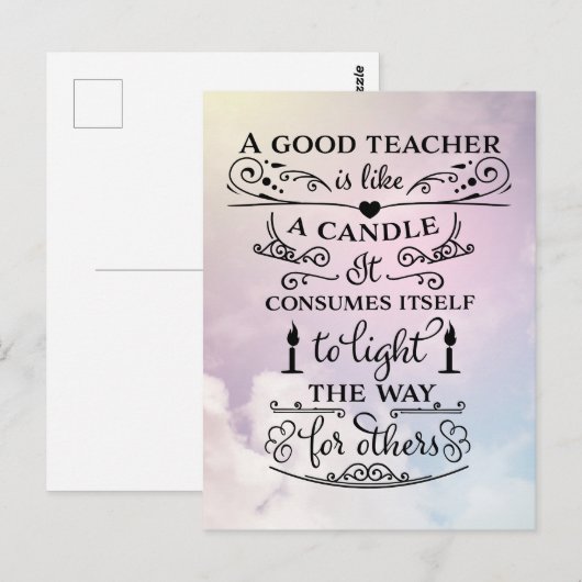 Dank je leraren briefkaart (Voorkant / Achterkant)