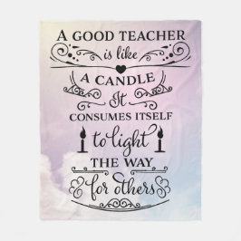 Dank je leraren fleece deken