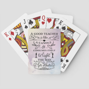 Dank je leraren pokerkaarten
