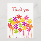 Dank je Leuke roze gele oranje simpele bloemen Briefkaart (Voorkant)