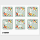 Dank je | Levendige Bloemen Wildbloemen & Honingbi Vierkante Sticker (Vel)