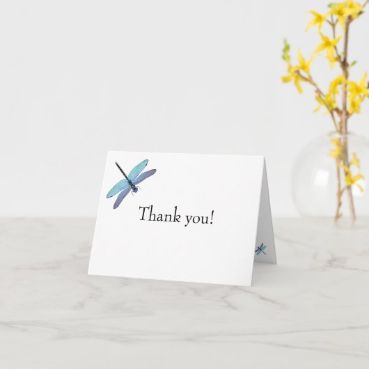 Dank je! Libelle Kaart (Gele Bloem)