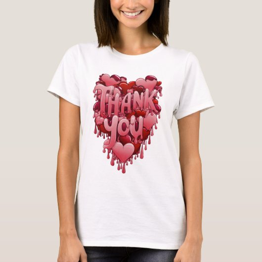 Dank je, liefde, design t-shirt (Voorkant)