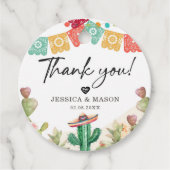 Dank je liefde en dank  Fiesta Cactus Bruiloft Bedankjes Labels (Voorkant)