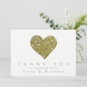 dank je , liefje hart en paar initialen , elegant kaart (Staand voorkant)