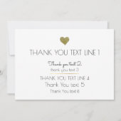 dank je , liefje hart en paar initialen , elegant kaart (Achterkant)