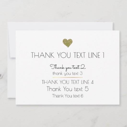 dank je , liefje hart en paar initialen , elegant kaart (Achterkant)