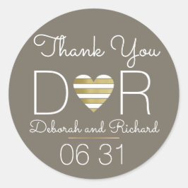 dank je . liefje hart . romantische bruiloft gunst ronde sticker