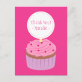 Dank je, lieve cupcake, roze briefkaart (Voorkant)