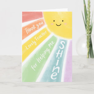 Dank Je Lieve Leraar Voor De Shining Card Kaart