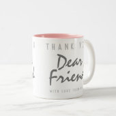 Dank je, lieve vriend tweekleurige koffiemok (Voorkant rechts)