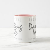 Dank je, lieve vrouw tweekleurige koffiemok (Center)