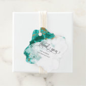 DANK JE LIEVELINGSTAG | Turquoise Waterverf Geode Bedankjes Labels (In situ)