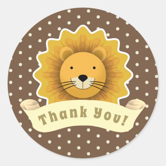 Dank je, Lion Ronde Sticker (Voorkant)