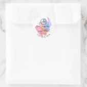 Dank je Logo gemaakt met Love Ombre Pink Rose Ronde Sticker (Tas)