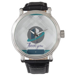 Dank je & Logo wit Horloge