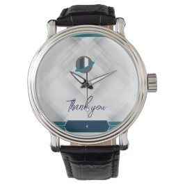 Dank je & Logo wit Horloge
