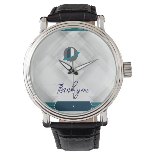 Dank je & Logo wit Horloge (Voorkant)