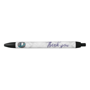 Dank je & Logo wit Zwarte Inkt Pen