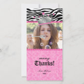 Dank je luipaard zebra Kantelen Kroon Juwelen Swee Bedankkaart (Voorkant)