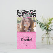 Dank je luipaard zebra Kantelen Kroon Juwelen Swee Bedankkaart (Staand voorkant)