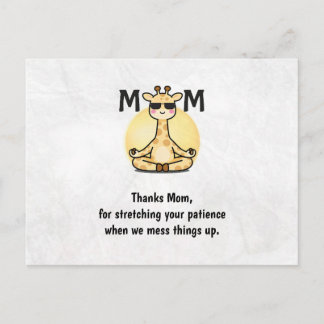 Dank Je Maa Yoga Kaart Voor Moederdag Met Cute Gir