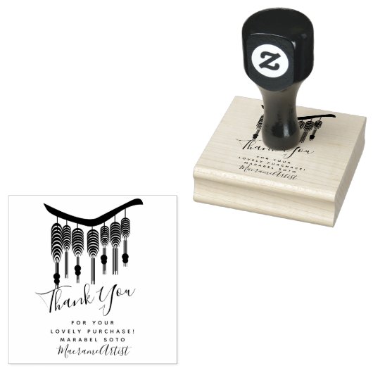 Dank Je Macrame Hangende Zakelijke Logo    Rubberstempel (Gestempeld)