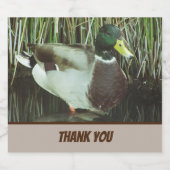 Dank je Mallard Duck Foto Natuur Lake Bird Bier Etiket (Enkel label)