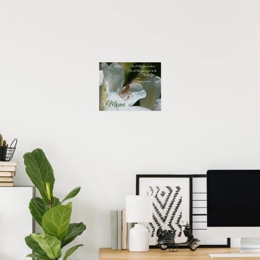 Dank je mam liefde azalea bloem gepersonaliseerd poster (Thuiskantoor)