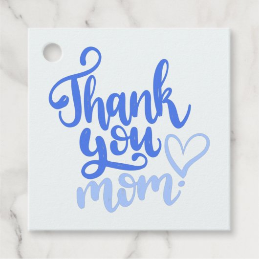 Dank je mam met hart blauw cadeau Labels (Voorkant)