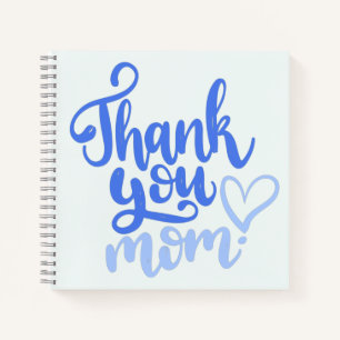 Dank je mam met hart blauw Notitieboek