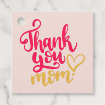 Dank je mam met hart roze cadeau Labels