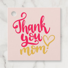 Dank je mam met hart roze cadeau Labels