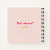 Dank je mam met hart roze notitieboek (Achterkant)