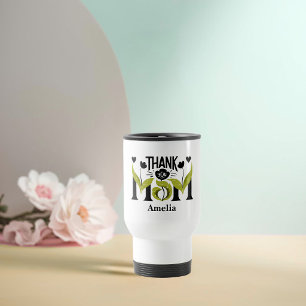 Dank je, mama bloemen persoonlijk reismok reisbeker